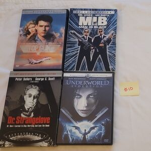 7 DVD'S. Men in black, Topgun, Underworld Evolution & Dr. Stranglove (#1) LOT